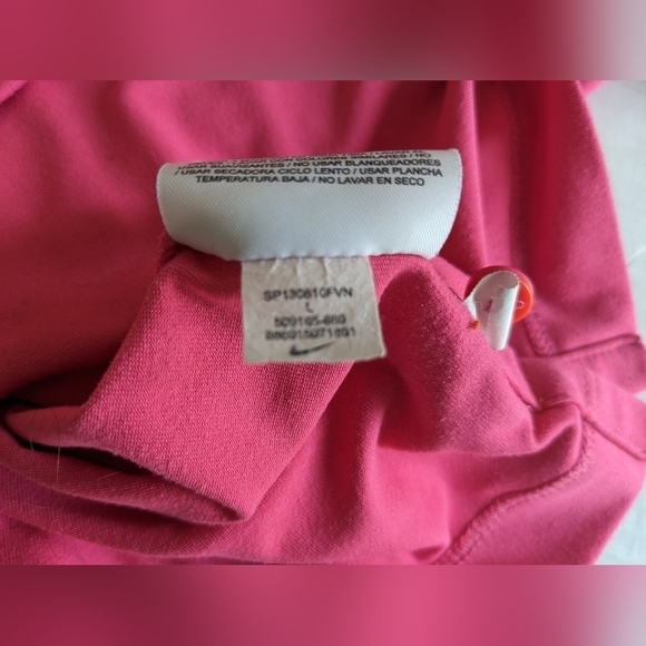 NIKE GOLF PINK DRI-FIT POLO SHORT SLEEVES COLLAR T-SHIRT SIZE LARGE - Picture 14 of 17